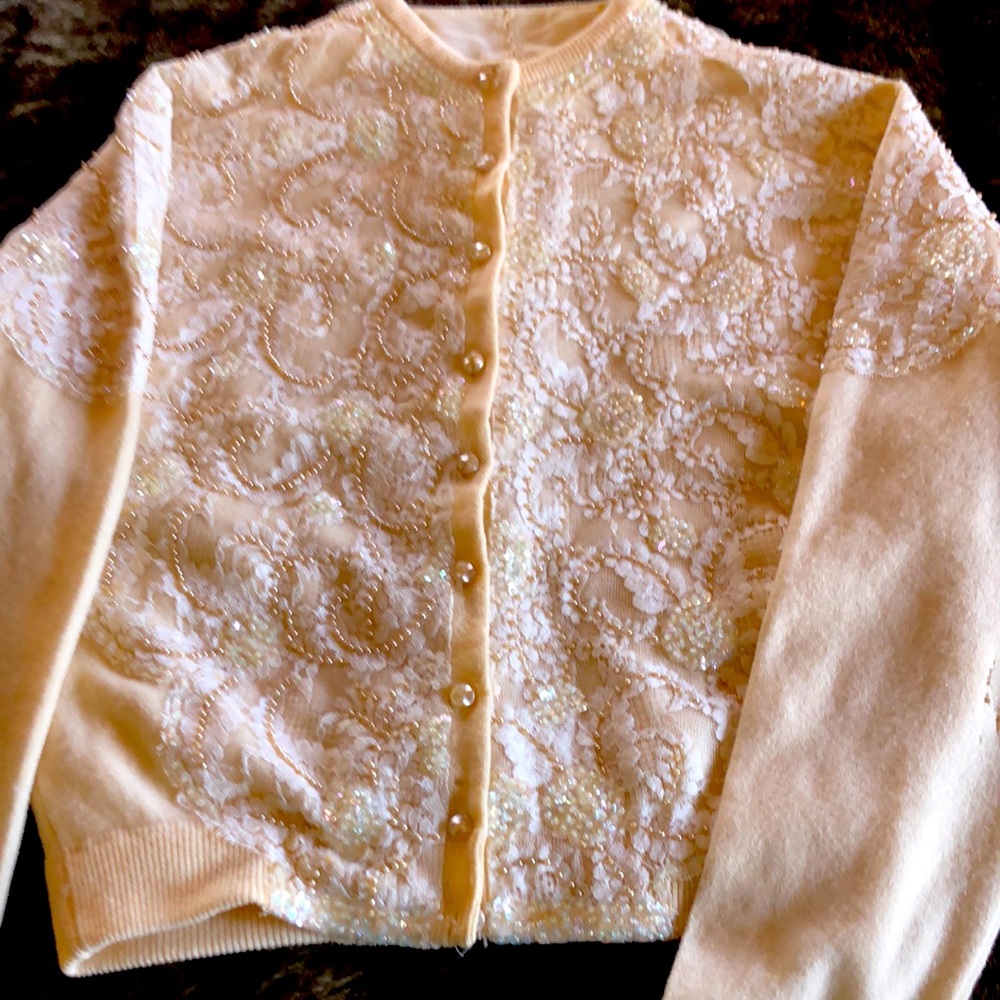 Vintage sweater Ornate beading